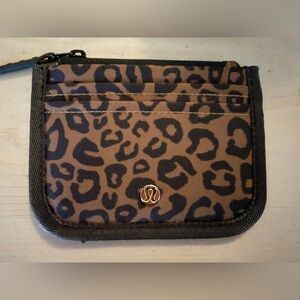 Lululemon Athletica Leopard Print card holder- Brown and Black